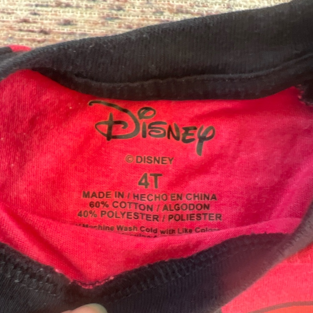 Disney Mickey Mouse Festive Red and Black Long Sleeve Tee - Picture 3 of 3